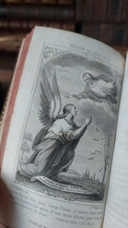 1858 Imitation de Jésus-Christ | Red Pages & Ermine Gauffering