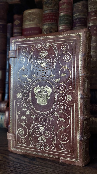 1902 Le Nouveau Testament & Prayer Card | Hand-Illuminated, Stamped by L. Angeli