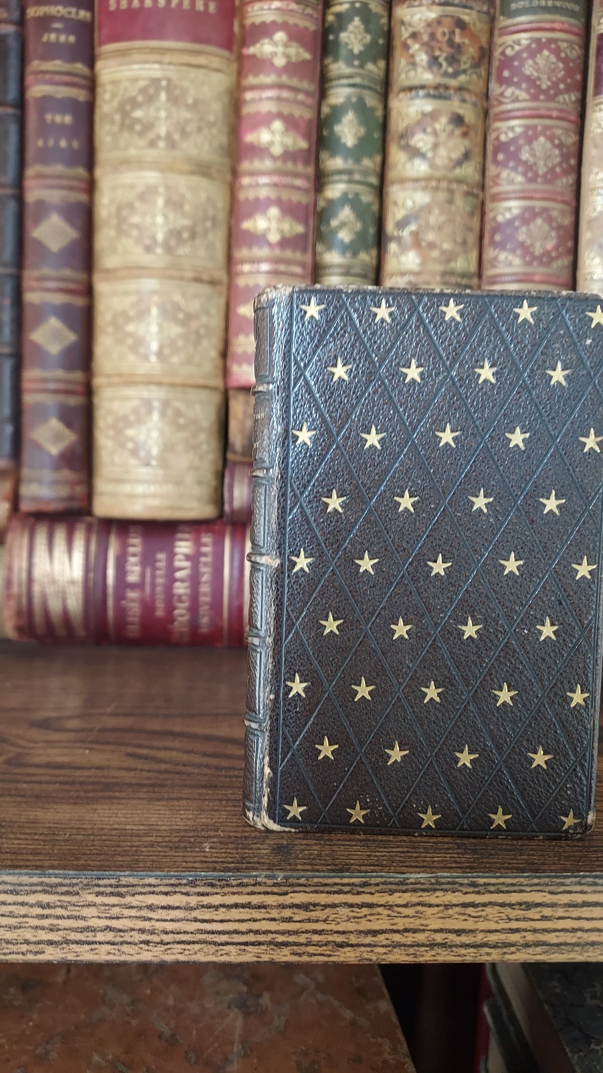 1850s L'Imitation de Jésus-Christ | Miniarture Star Binding w/Blue Gauffered Edges