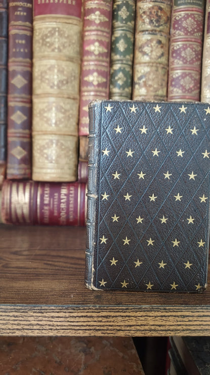 1850s L'Imitation de Jésus-Christ | Miniarture Star Binding w/Blue Gauffered Edges