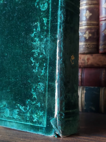 1838 Paroissien Complet | Green Velvet & Cross Clasp