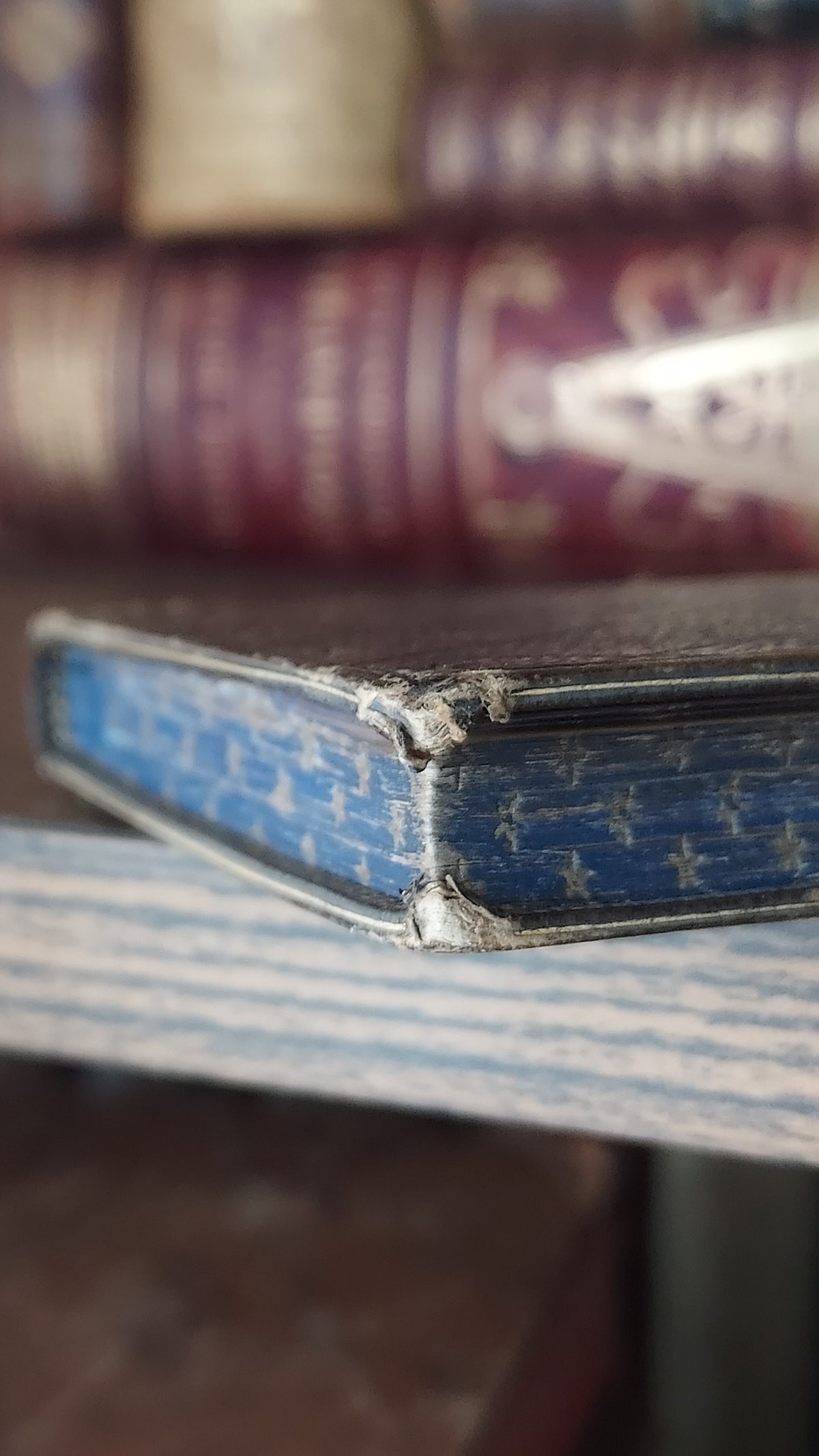 1850s L'Imitation de Jésus-Christ | Miniarture Star Binding w/Blue Gauffered Edges