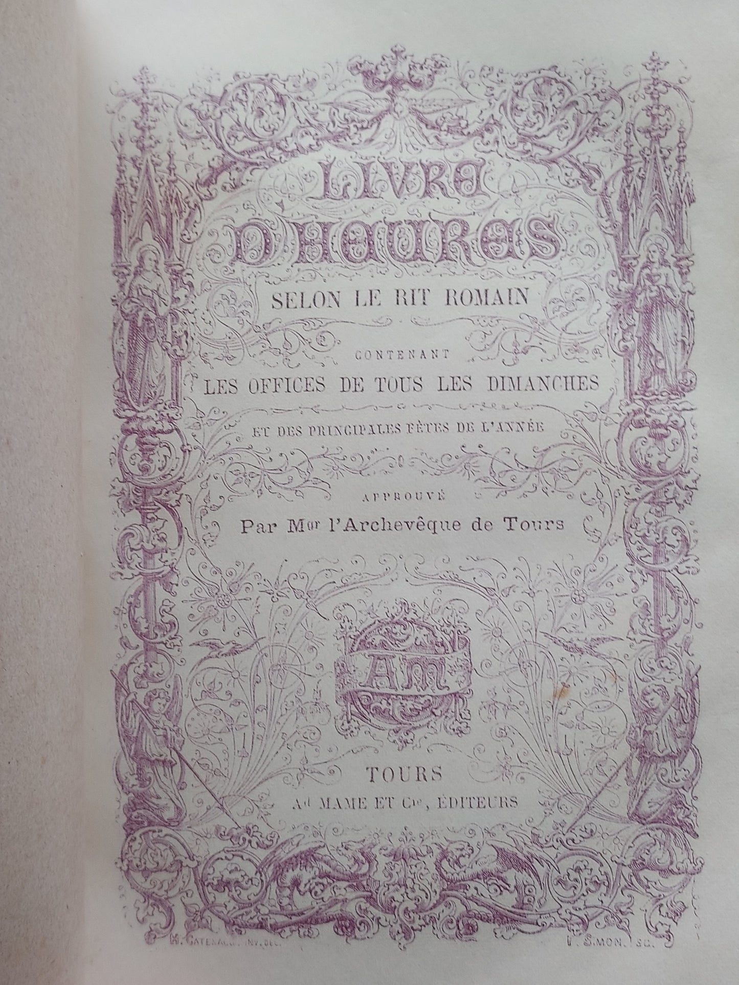 1860s Livre D'Heures Selon le Rit Romain: Gauffered Edges, Fleur-de-Lis Cover