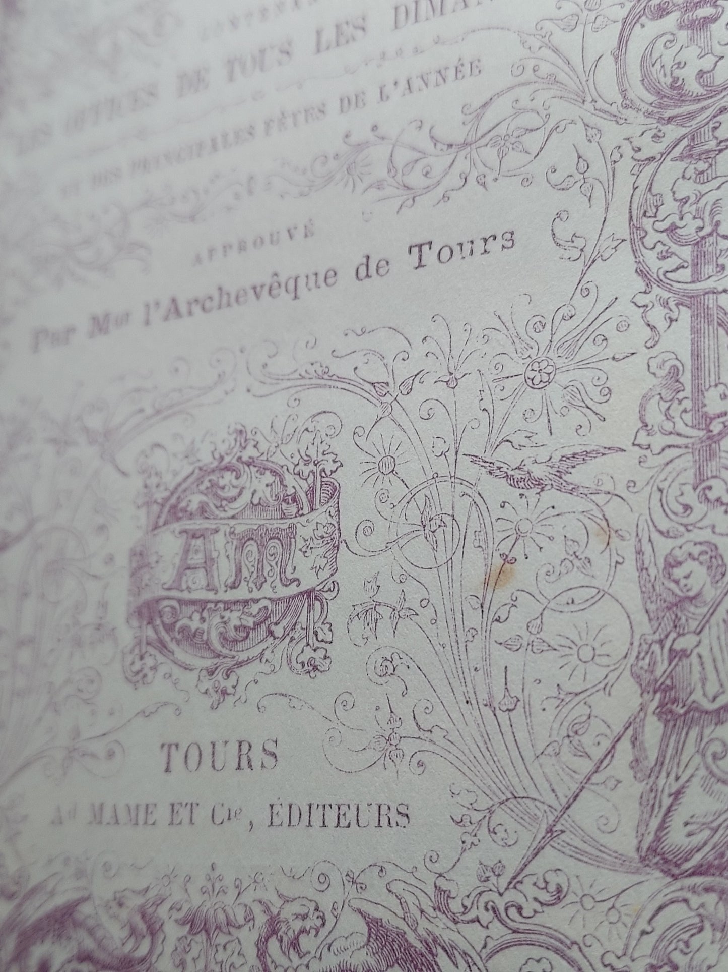 1860s Livre D'Heures Selon le Rit Romain: Gauffered Edges, Fleur-de-Lis Cover