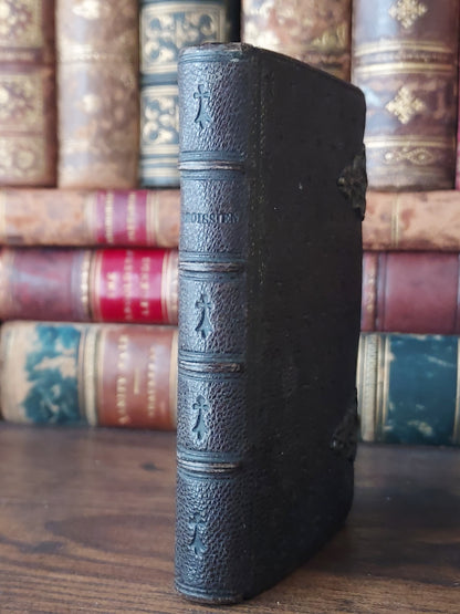 1859 Petit Paroissien | Red Gauffered Page Edges and Gothic Double Clasp