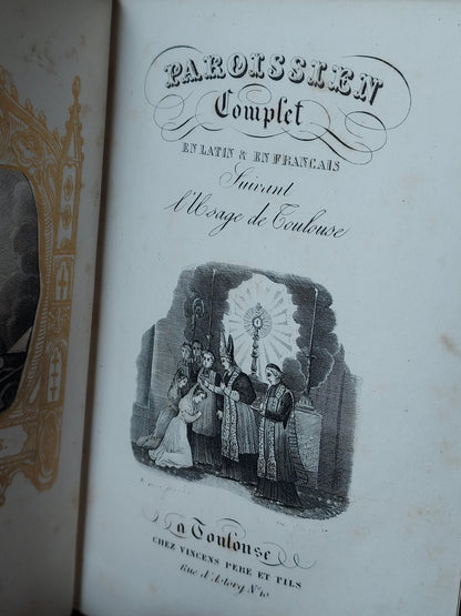 1838 Paroissien Complet | Green Velvet & Cross Clasp