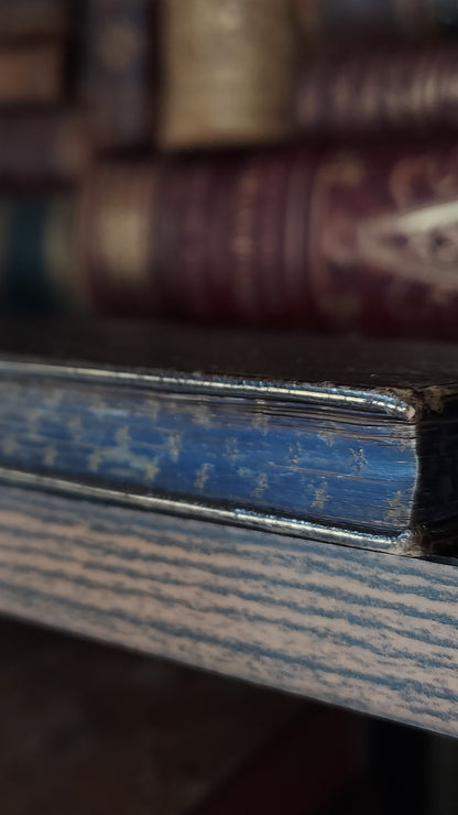1850s L'Imitation de Jésus-Christ | Miniarture Star Binding w/Blue Gauffered Edges