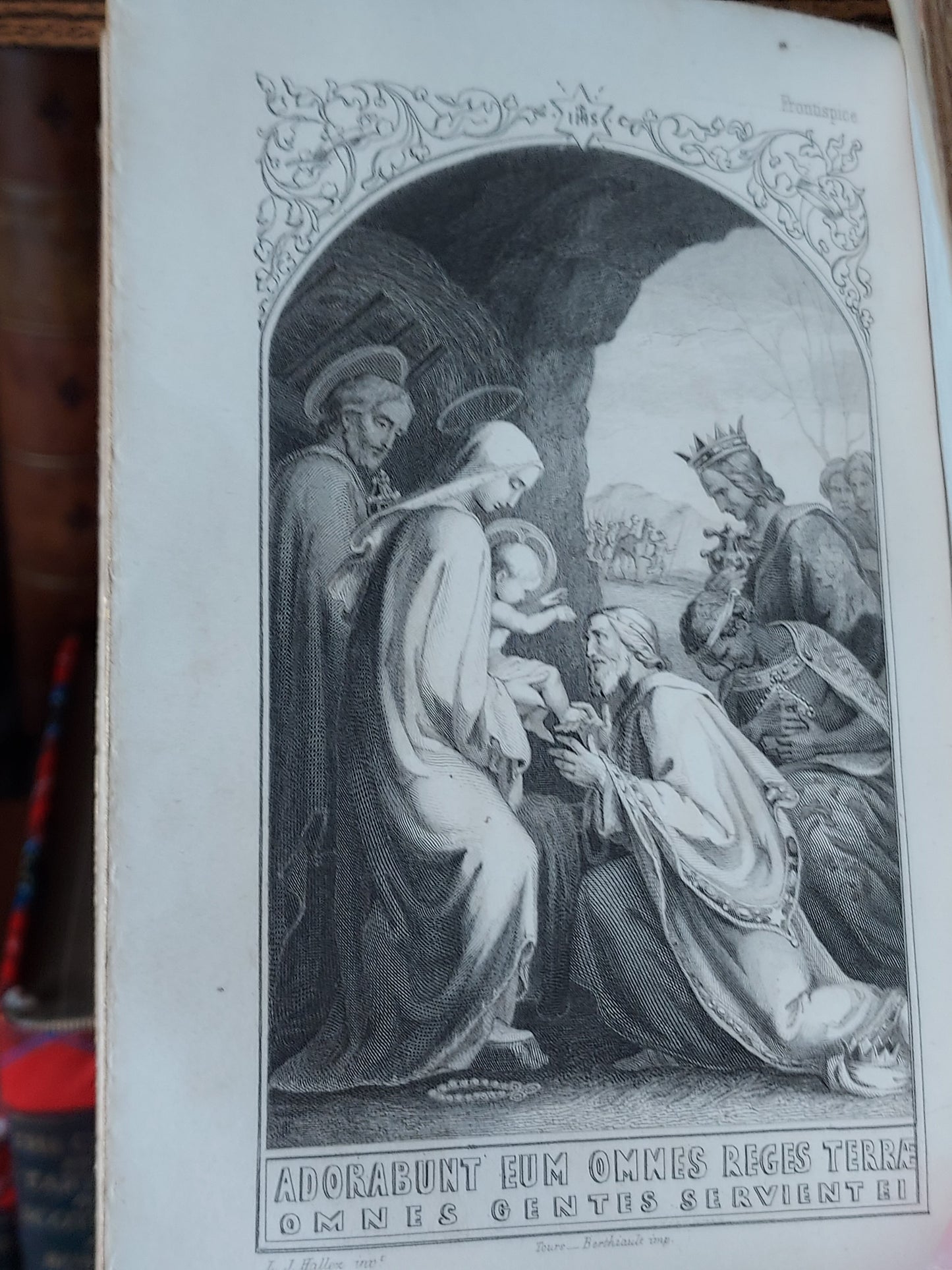 1860s Livre D'Heures Selon le Rit Romain: Gauffered Edges, Fleur-de-Lis Cover