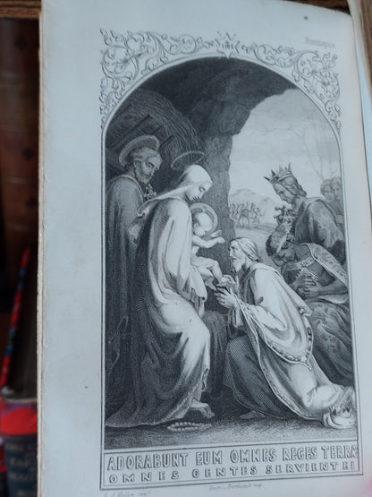 1860s Livre D'Heures Selon le Rit Romain: Gauffered Edges, Fleur-de-Lis Cover