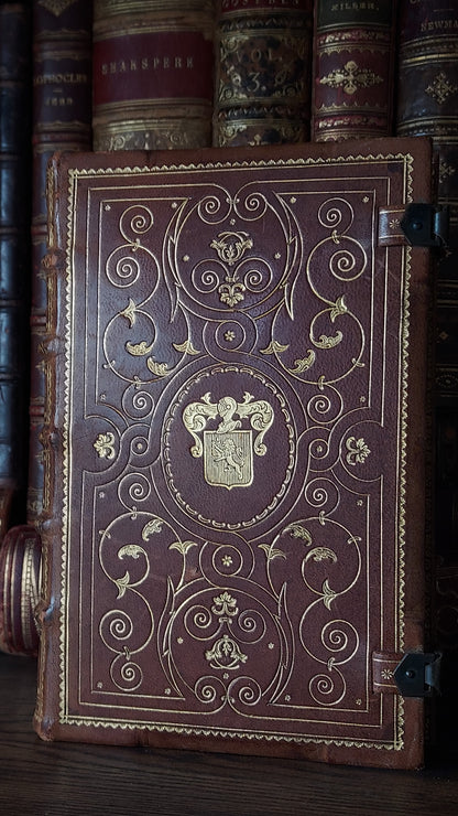 1902 Le Nouveau Testament & Prayer Card | Hand-Illuminated, Stamped by L. Angeli