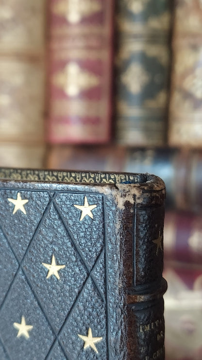 1850s L'Imitation de Jésus-Christ | Miniarture Star Binding w/Blue Gauffered Edges