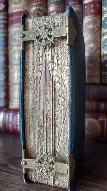 1897 Manuale di Filotea | Hand-Painted Rose Gauffered Edges