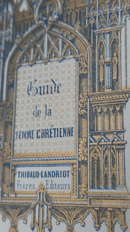 1854 Le Guide de la femme chrétienne | Green Leather w/Red Gauffered Pages