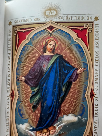 1860s Livre D'Heures Selon le Rit Romain: Gauffered Edges, Fleur-de-Lis Cover