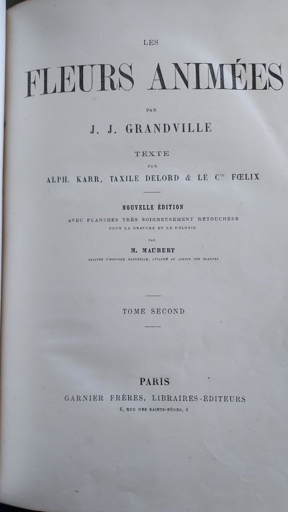 1867 Les Fleurs Animées | Grandville Brown Leather 2-Volume Set