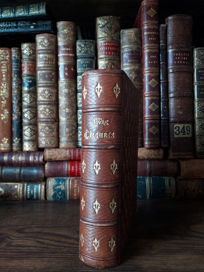 1860s Livre D'Heures Selon le Rit Romain: Gauffered Edges, Fleur-de-Lis Cover