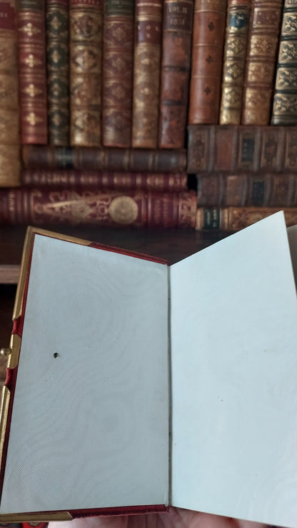 1850 Paroissien | Smaller Ruby Colored Velvet w/ Gold Clasp